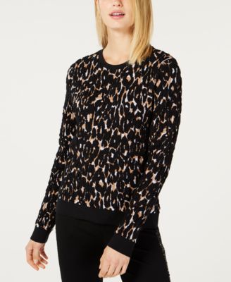 Puffy Leopard Print Sleeve Dress